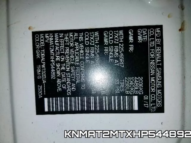 KNMAT2MTXHP544892 фото 2