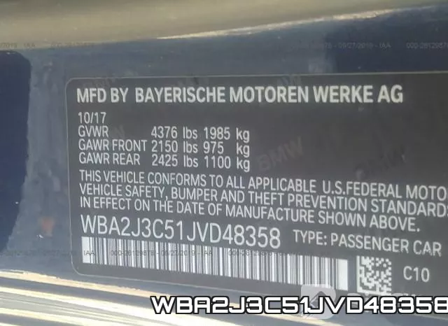 WBA2J3C51JVD48358 фото 10
