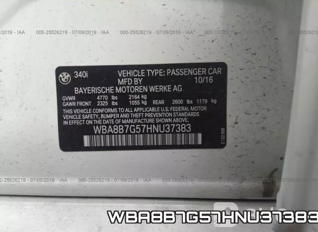 WBA8B7G57HNU37383 фото 10