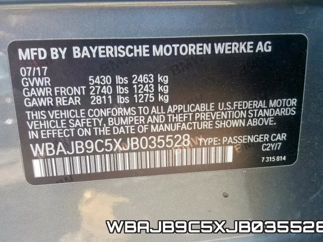 WBAJB9C5XJB035528 фото 2