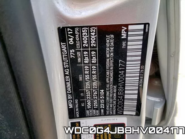 WDC0G4JB8HV004177 фото 2