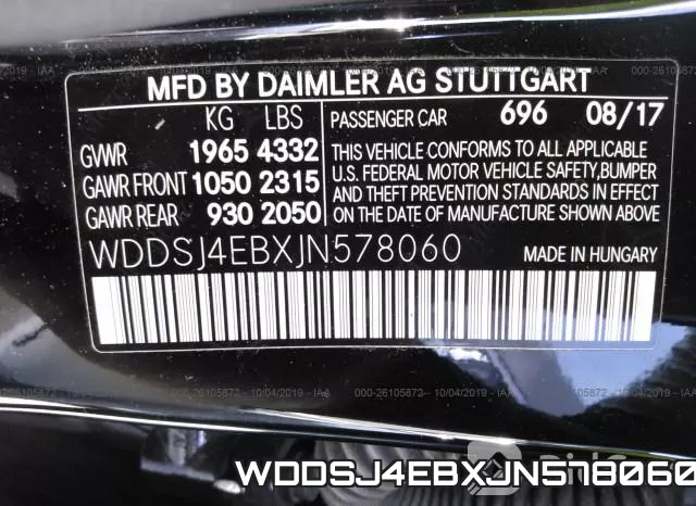 WDDSJ4EBXJN578060 фото 10