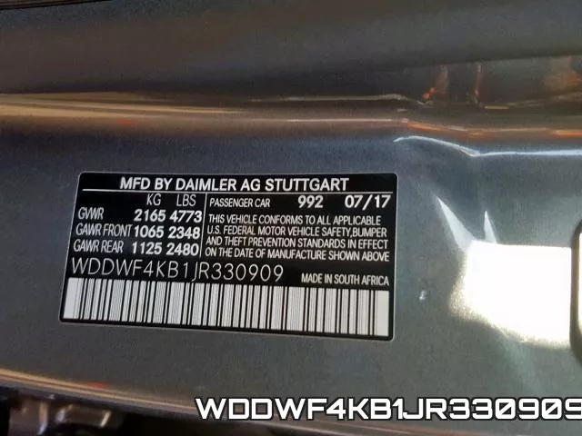 WDDWF4KB1JR330909 фото 2
