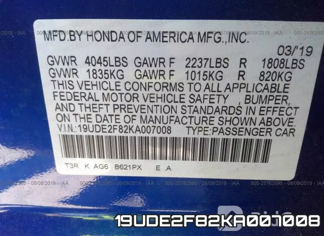 19UDE2F82KA007008 фото 10
