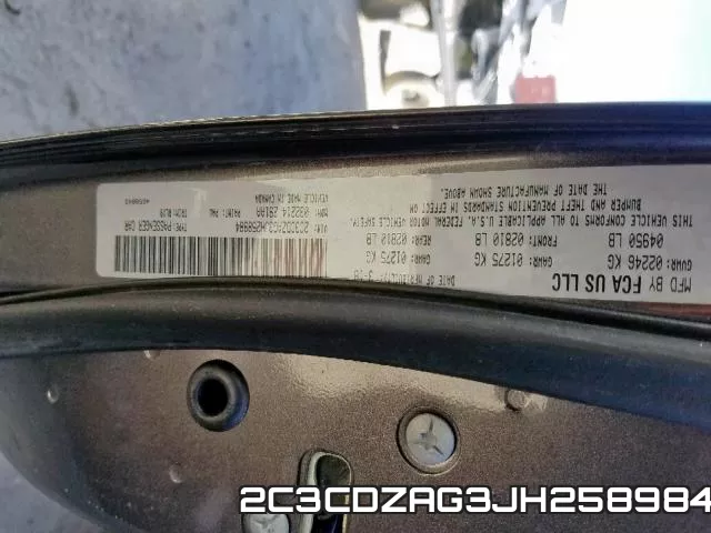 2C3CDZAG3JH258984 фото 2