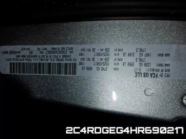 2C4RDGEG4HR690217 фото 2