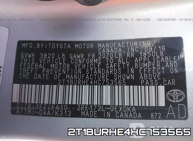 2T1BURHE4HC753565 фото 10