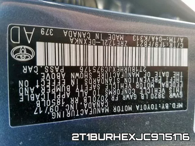2T1BURHEXJC975176 фото 2