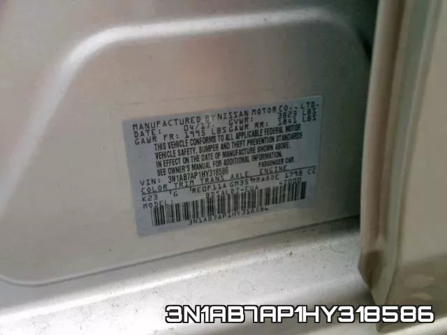 3N1AB7AP1HY318586 фото 2