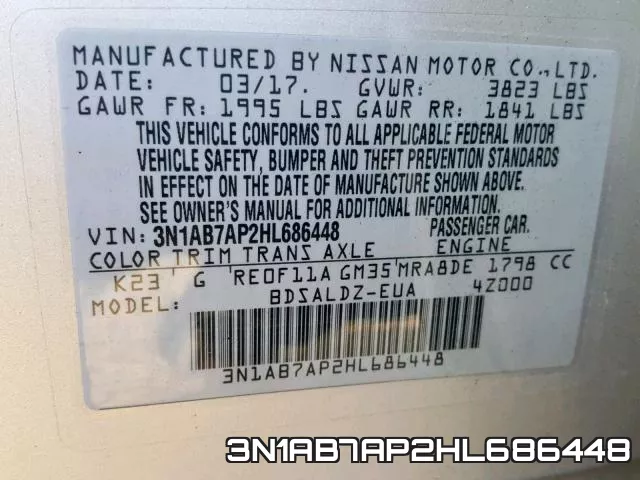3N1AB7AP2HL686448 фото 2