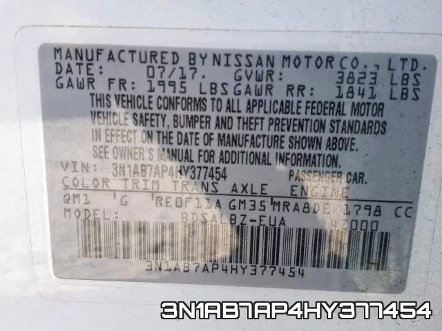 3N1AB7AP4HY377454 фото 2