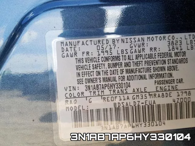 3N1AB7AP6HY330104 фото 2