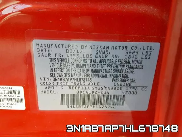 3N1AB7AP7HL678748 фото 2