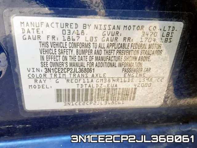3N1CE2CP2JL368061 фото 2