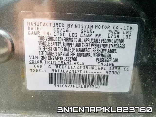 3N1CN7AP1KL823760 фото 2