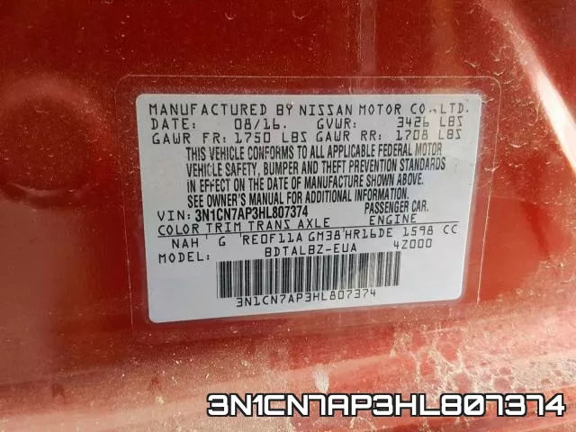 3N1CN7AP3HL807374 фото 2