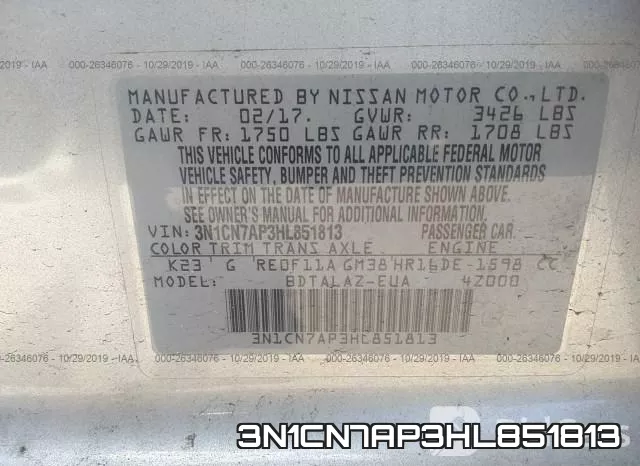 3N1CN7AP3HL851813 фото 9