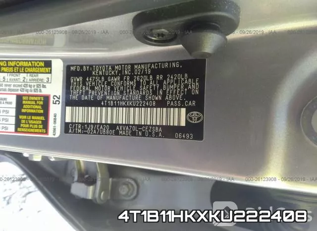 4T1B11HKXKU222408 фото 10