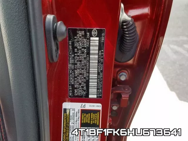 4T1BF1FK6HU673641 фото 2