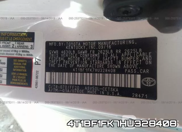 4T1BF1FK7HU328408 фото 10