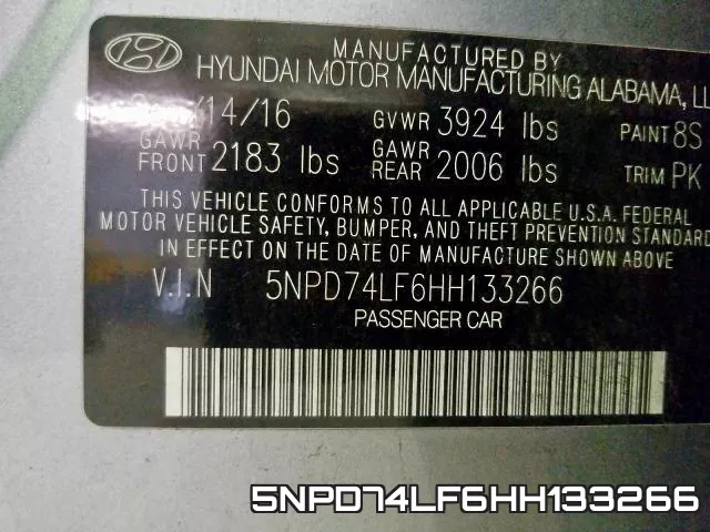 5NPD74LF6HH133266 фото 2