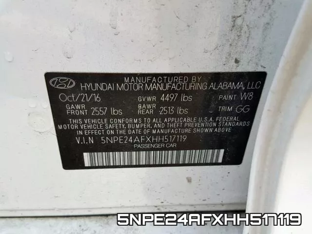 5NPE24AFXHH517119 фото 2