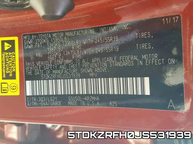 5TDKZRFH0JS531939 фото 2