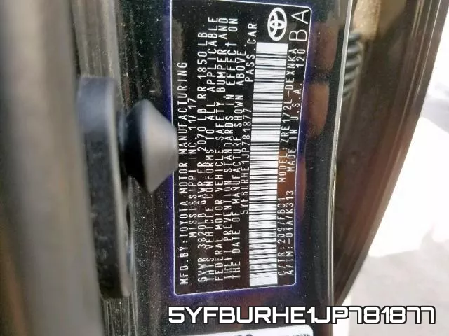 5YFBURHE1JP781877 фото 2