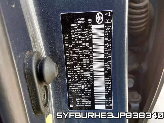 5YFBURHE3JP838340 фото 2