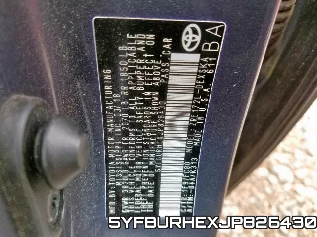 5YFBURHEXJP826430 фото 2