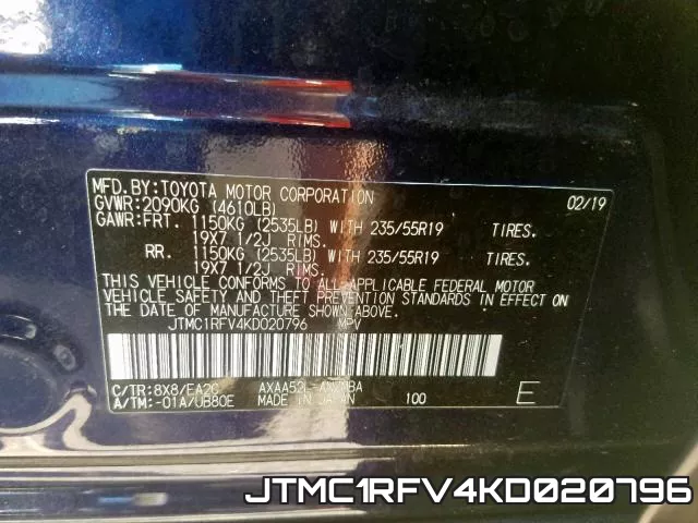 JTMC1RFV4KD020796 фото 2