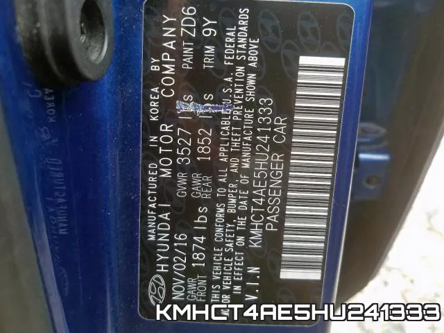 KMHCT4AE5HU241333 фото 2