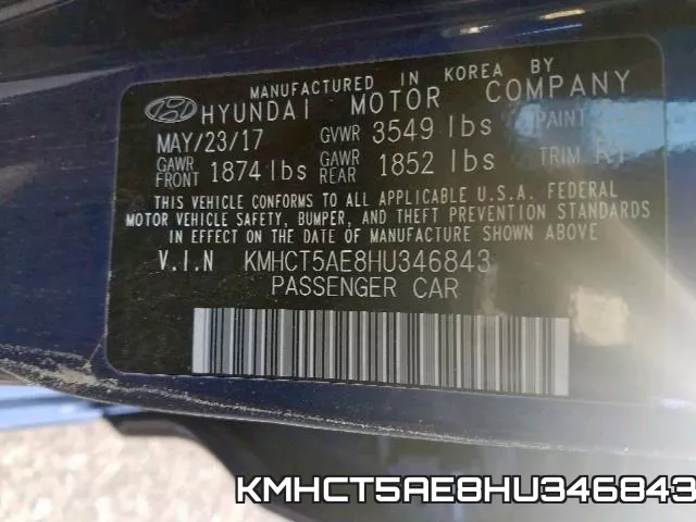 KMHCT5AE8HU346843 фото 2