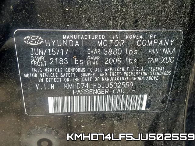 KMHD74LF5JU502559 фото 2