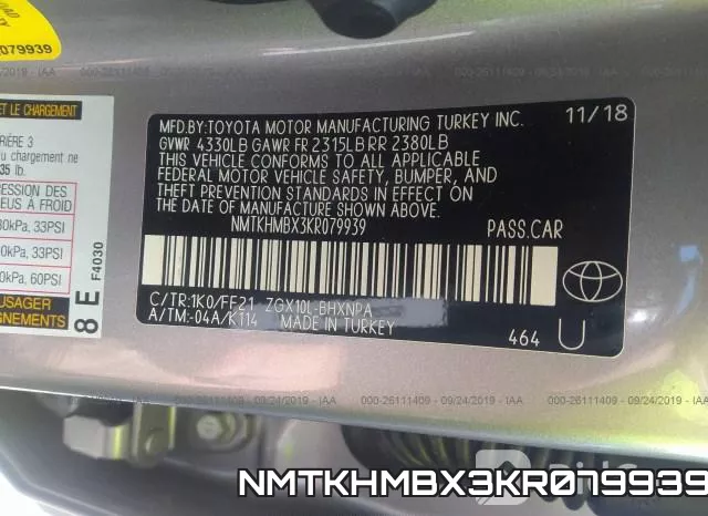 NMTKHMBX3KR079939 фото 10