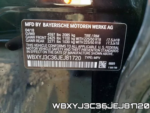 WBXYJ3C36JEJ81720 фото 2