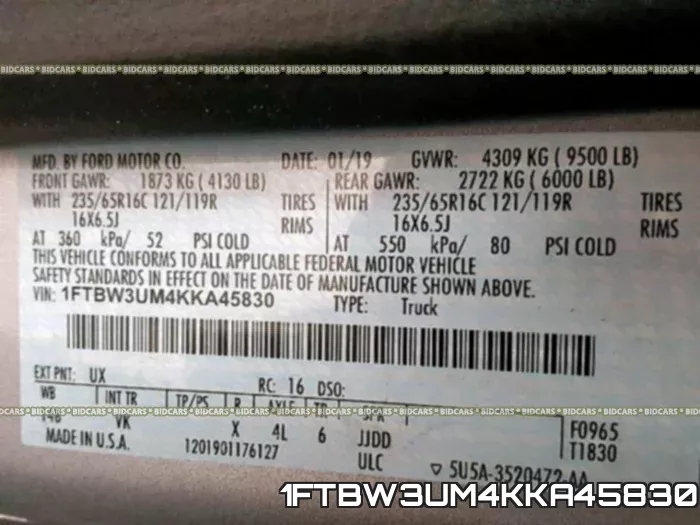 1FTBW3UM4KKA45830 фото 2