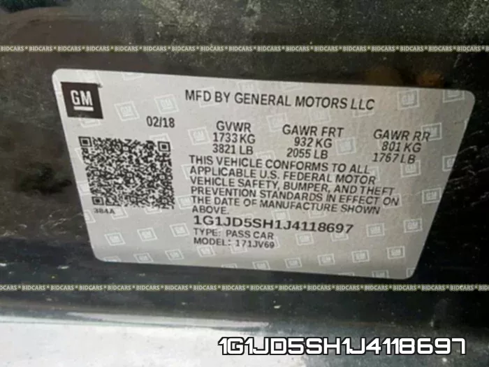 1G1JD5SH1J4118697 фото 2