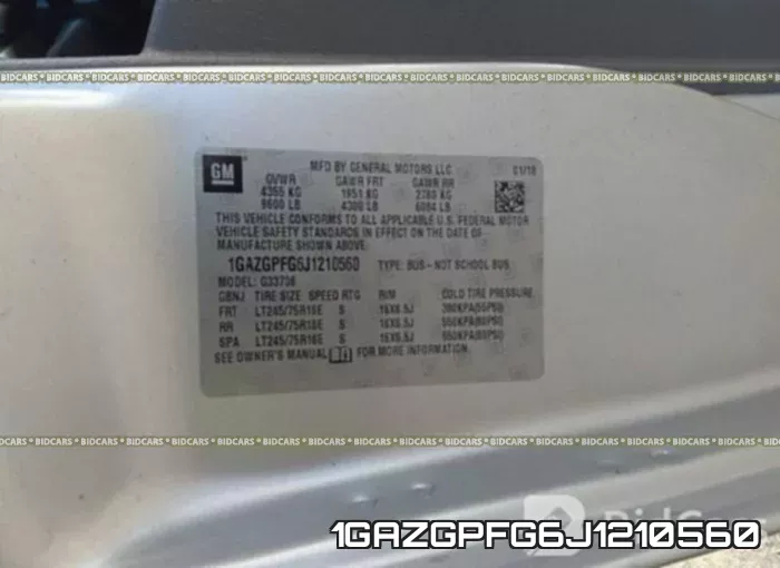 1GAZGPFG6J1210560 фото 10