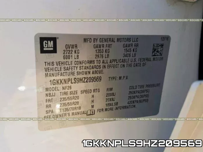 1GKKNPLS9HZ209569 фото 2