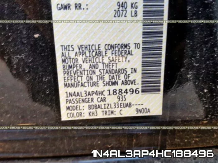 1N4AL3AP4HC188496 фото 2