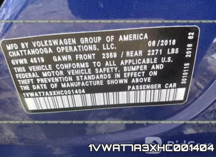 1VWAT7A3XHC001404 фото 10