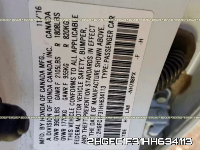 2HGFC1F31HH634113 фото 2