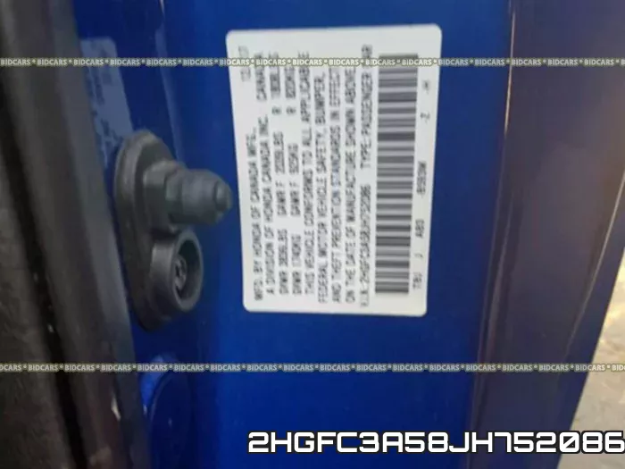 2HGFC3A58JH752086 фото 2