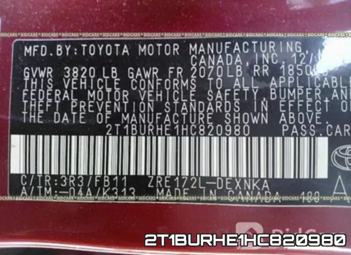 2T1BURHE1HC820980 фото 10