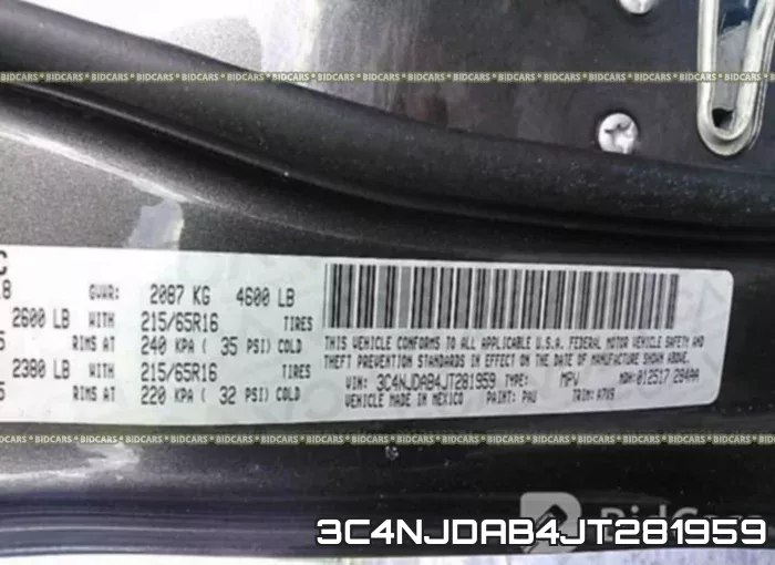 3C4NJDAB4JT281959 фото 10