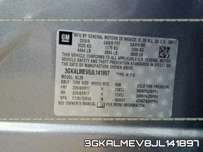 3GKALMEV8JL141897 фото 2