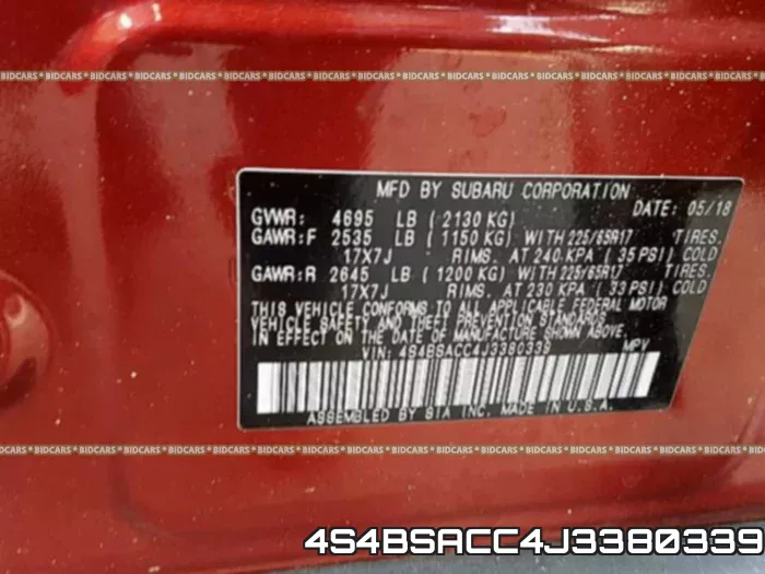 4S4BSACC4J3380339 фото 2