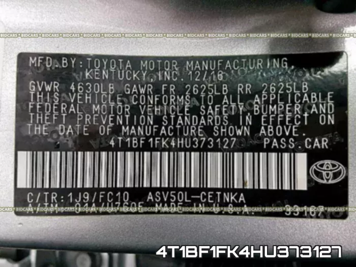 4T1BF1FK4HU373127 фото 2