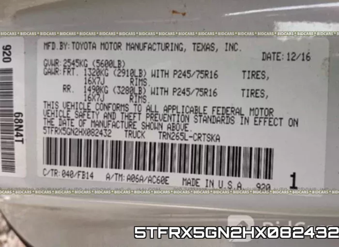 5TFRX5GN2HX082432 фото 10